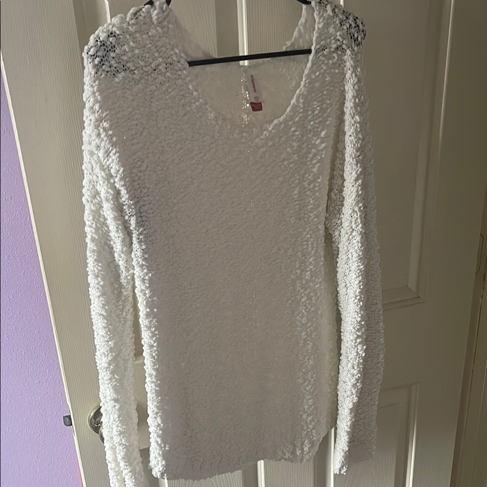 No Boundaries Cream Textured Knit Top